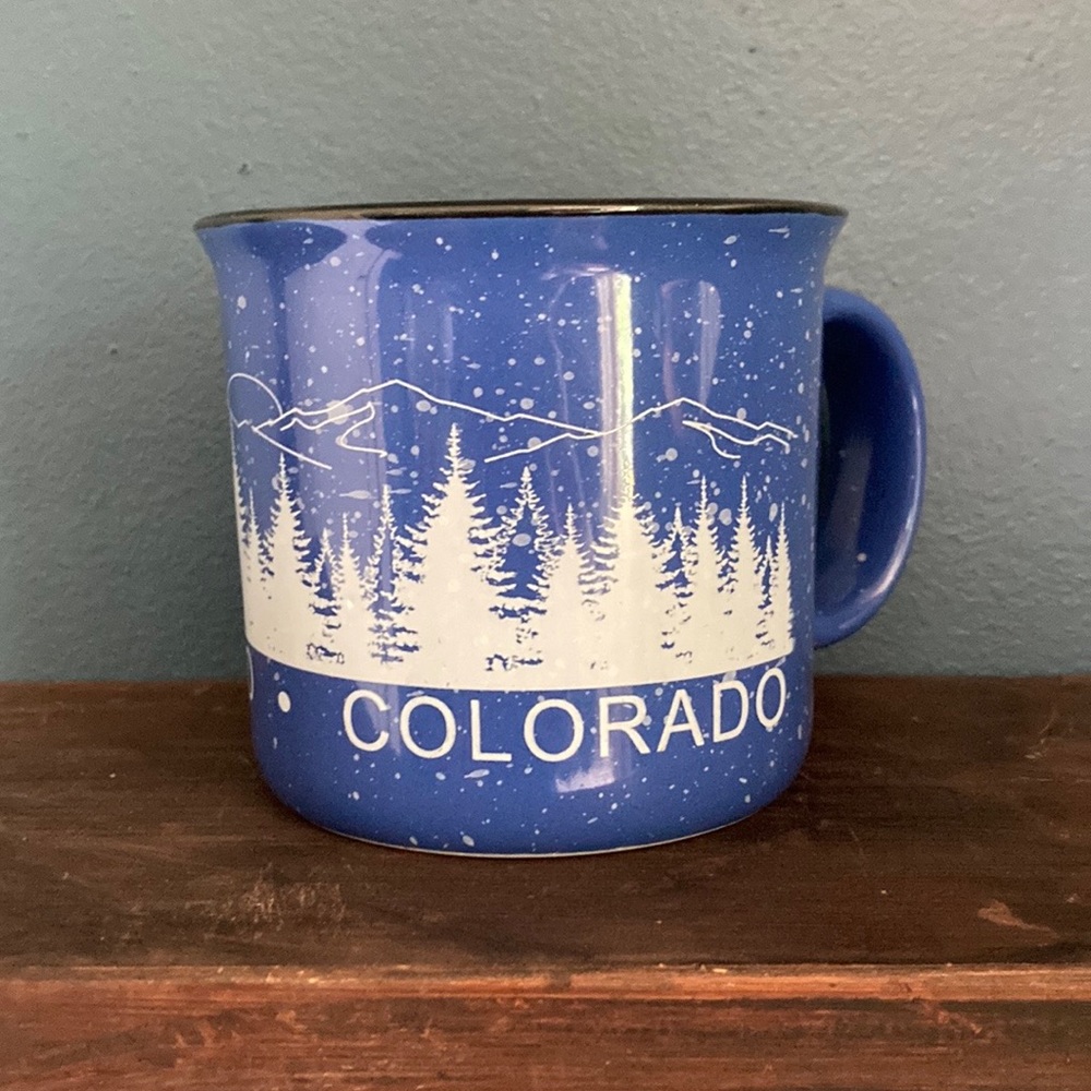 Colorado Stoneware Mug Heavyweight Mountains Trees